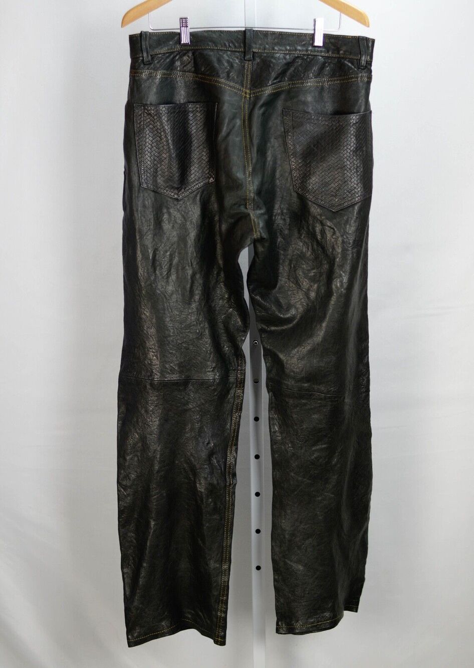 Jonathan A Logan Men's Custom Black Leather Pants Sz 34
